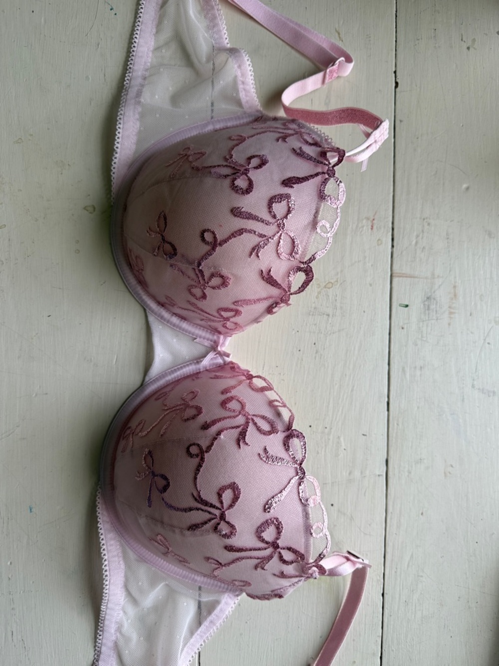 Loveshackfancu x PINK Victoria's Secret Light Pink Embroidered Push-Up Bra